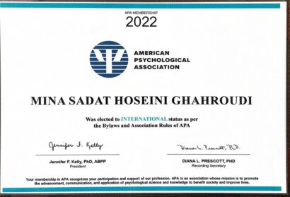 مدارک مینا سادات حسینی - روانشناس