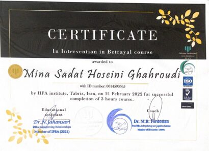 مدارک مینا سادات حسینی - روانشناس