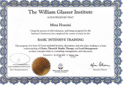 مدارک مینا سادات حسینی - روانشناس